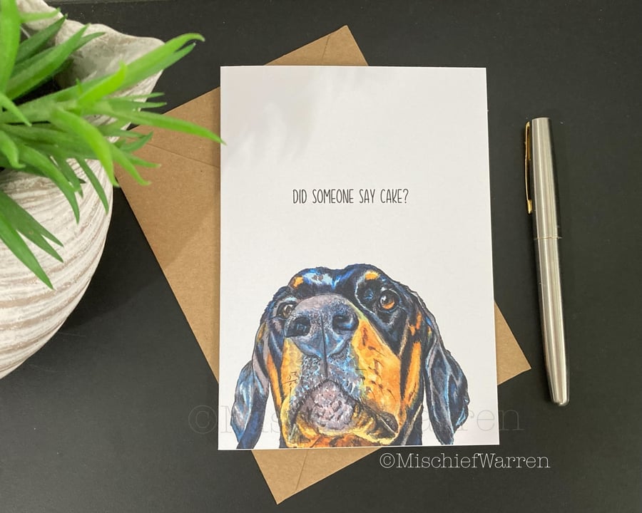 Doberman Dog Art Card - Blank or personalised for any occasion