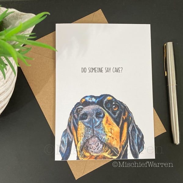 Doberman Dog Art Card - Blank or personalised for any occasion