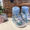Designer Baby Boy's Hand Knitted Booties  3-6 months size