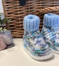 Designer Baby Boy's Hand Knitted Booties  3-6 months size