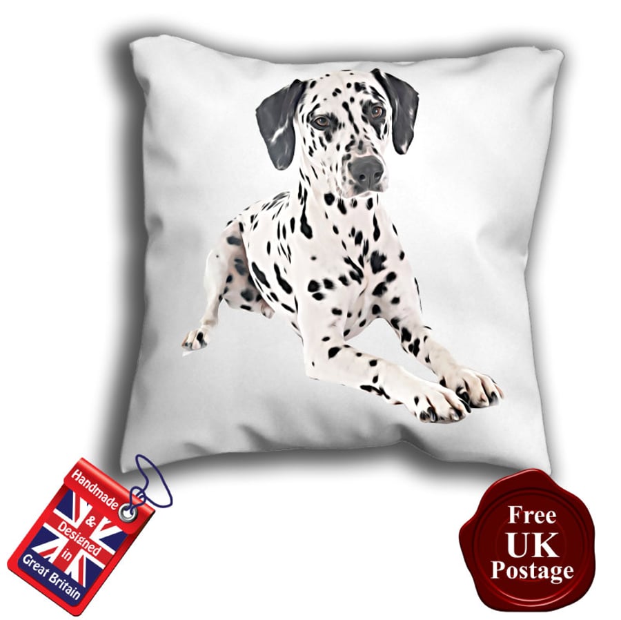 Dalmation Cushion Cover, Black and White Dog Cover, Laying Down Dalmation