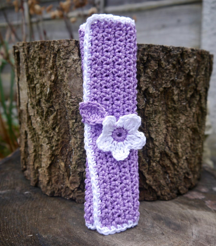Crochet Facecloth and Flower Bookmark