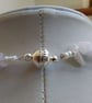 Pink rose quartz necklace with large faceted bead pendant - Image 4