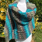 Rectangular lace wrap shawl or oversized scarf in soft merino wool 