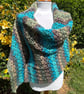 Rectangular lace wrap shawl or oversized scarf in soft merino wool  - Image 3