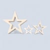Set of 3 White Star Decorations - Free Standing Christmas Star Ornaments