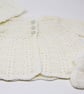 White Crocheted Baby Coat with Hat & Bootees