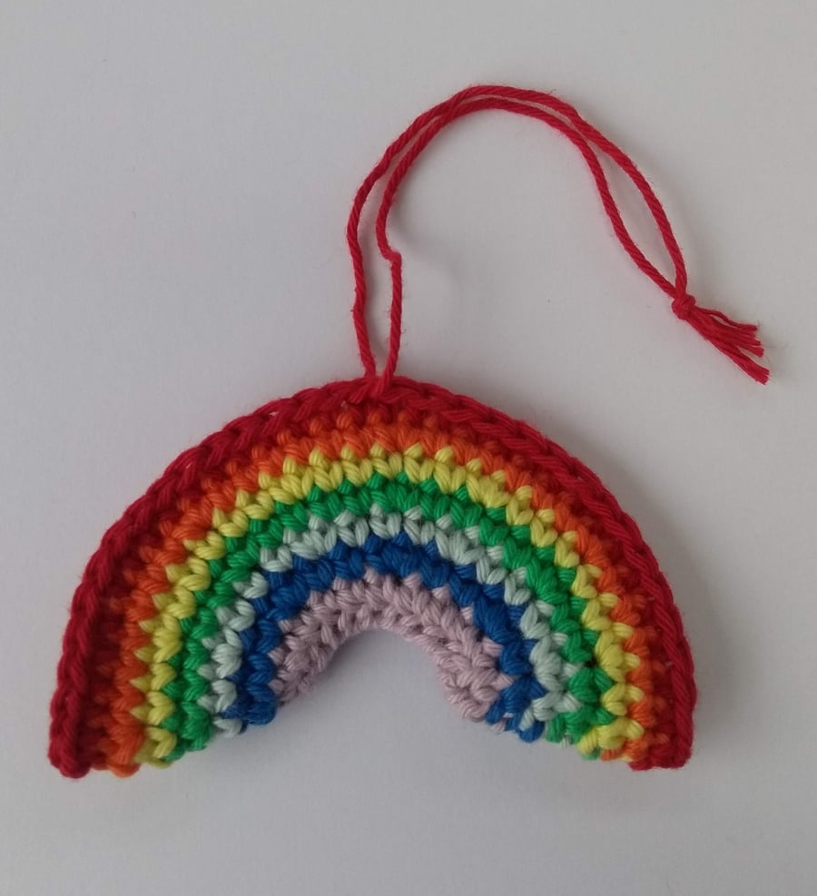 Rainbow hanging decoration, Crochet rainbow, hanging rainbow