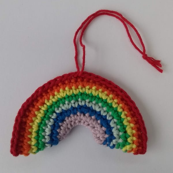 Rainbow hanging decoration, Crochet rainbow, hanging rainbow