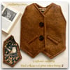 Tailored Felt Waistcoat - Lined with Owl Print Cotton