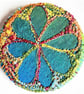 Badge 45mm Multicoloured Flower Textile Badge 