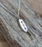 RESERVED for Laura - Silver pebble pendant, necklace, nugget, 'heart and arrows' - Image 1