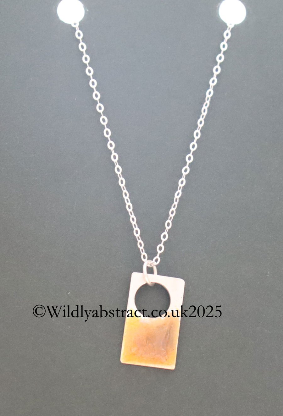Fine silver rectangle pendant