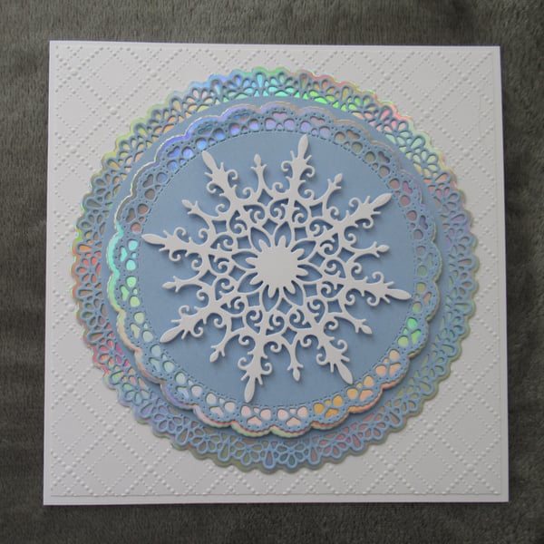 Giant Snowflake - A5 Blue Card