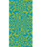 268B - Geometry Cross Stitch Pattern: Alexander Girard Tribal Art GREEN BLUE - Image 1