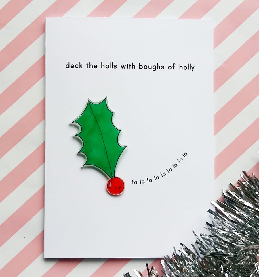 deck the halls - handmade christmas card 