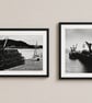 Mevagissey Black and White Coastal Print Set – Cornwall Fishing Harbour Wall Art