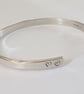 Heart Bangle, Recycled Sterling Silver, Hand Stamped - Image 4