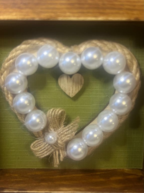 Little Country Heart – Twine & Pearl Rustic Frame (10cm x 10cm)