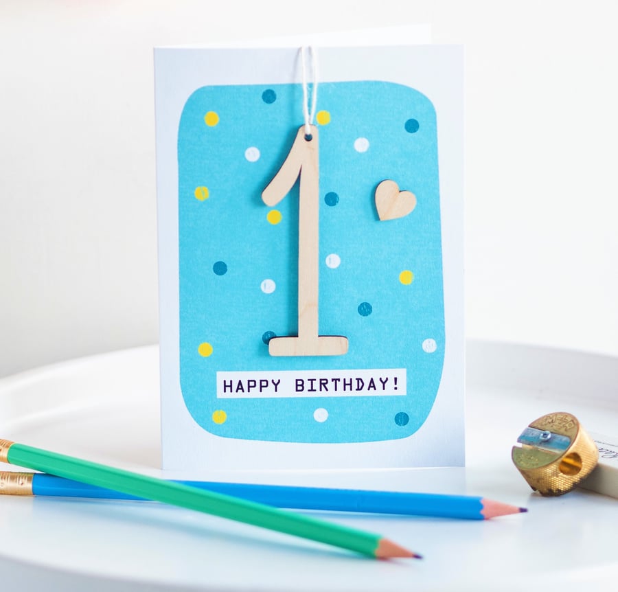 First Birthday Age 1 Card