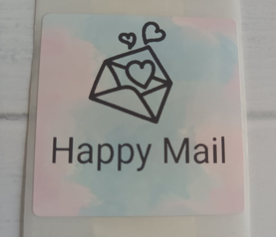 40 Thermal Printed 'Envelope Happy Mail' postal stickers (CC)