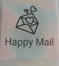 20 Thermal Printed 'Envelope Happy Mail' postal stickers (BB)