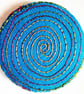 38mm Badge Hand Dyed Fabric Floral badge with Free Machine Embroidery 