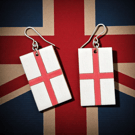 English Flag St George Drop Earrings Option of Large or Small