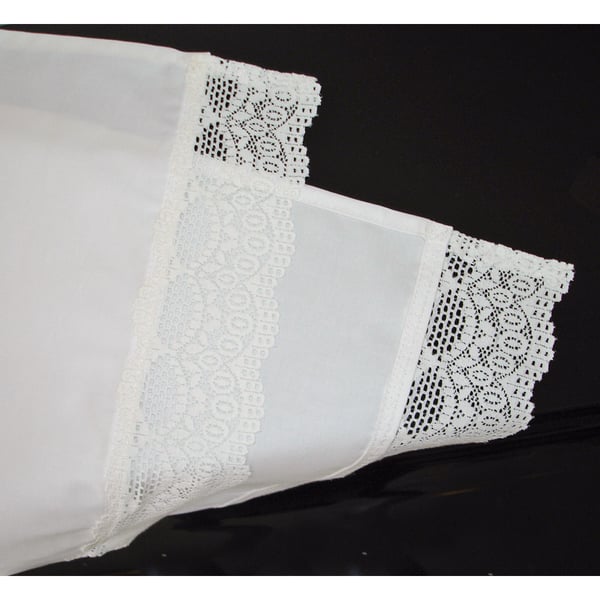 Home Altar Cloth Tablecloth SMALL White Lace Church Scallop Tray Cloth 36" x 14"