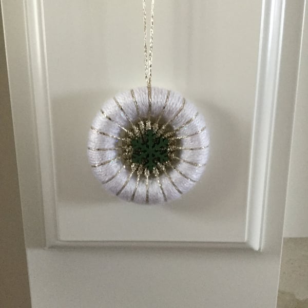 Dorset Button Christmas Tree Decoration in White