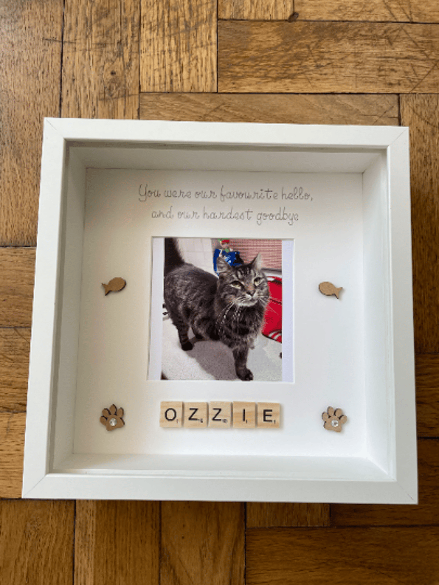 Pet Memorial Gift, Pet Memorial Shadowbox Frame, Dog Memorial, Cat Memorial,  Loss of Pet Gift, Personalized Pet Memorial Shadowbox, 