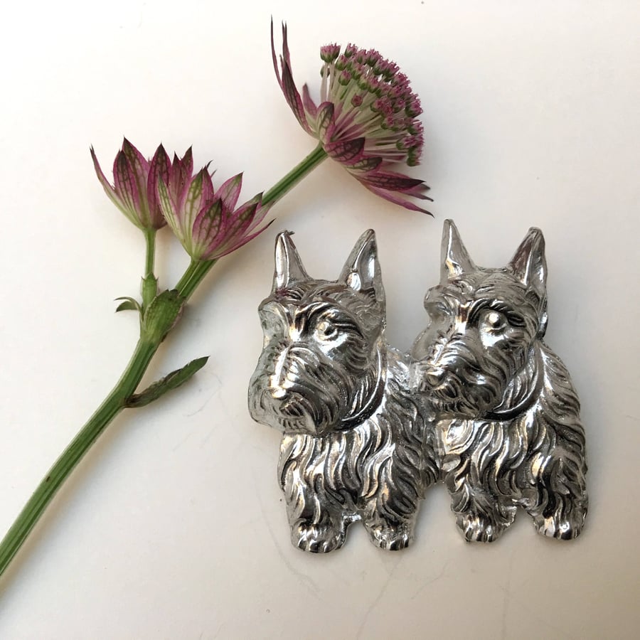 Scotty dog brooch Art Deco style scotty dog pin.