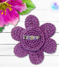 Crochet mauve flower brooch, crochet flower pin, flower brooch - Image 3