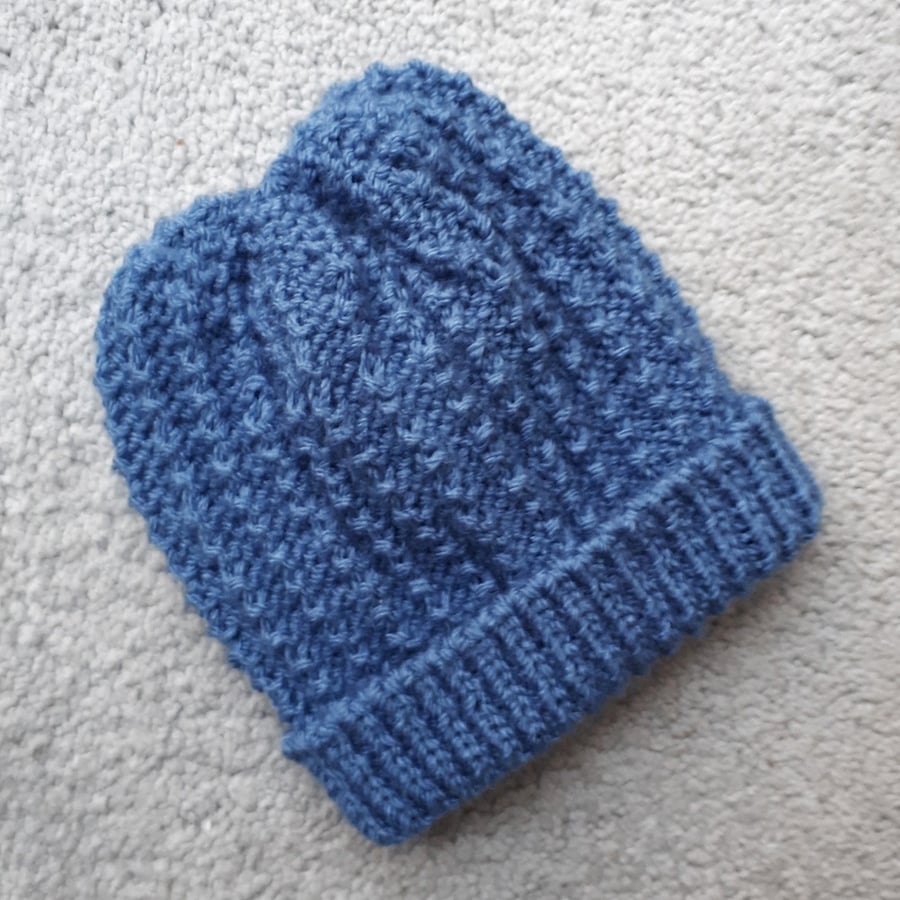 KNITTING PATTERN PDF Denim Style Baby Hat