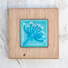 Pretty Cow Parsley Fused Glass Picture set in a Handmade Oak Block Frame
