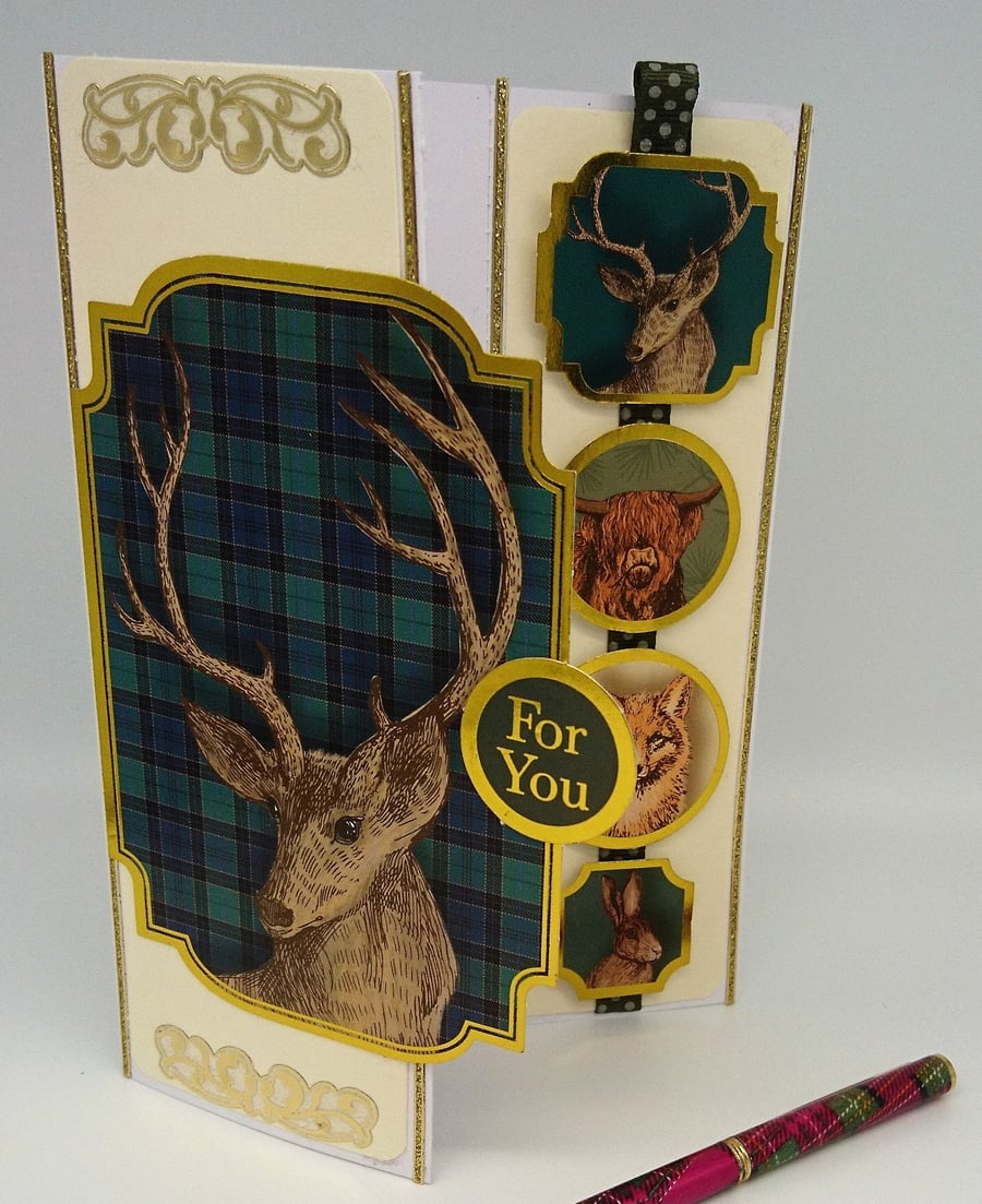 Detachable Bookmark Card. Book Lover Any Occasion, Scottish, Tartan FREE P&P UK 