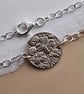 Four Leaf Clover Engraved Sterling Silver Coin Bracelet - Image 3