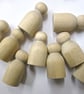 5 x Baby  peg dolls  beechwood 
