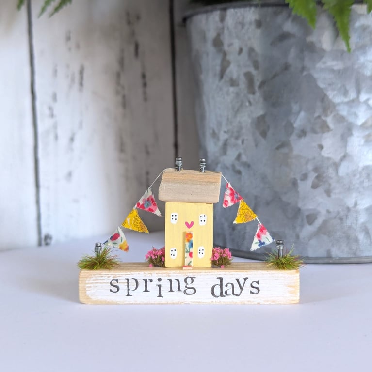 Handmade Tiny Country Cottage Home Decor 'Spring Days'