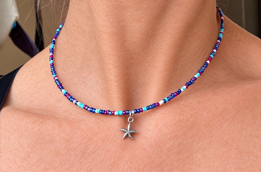 Starfish and Seed Beads Necklace