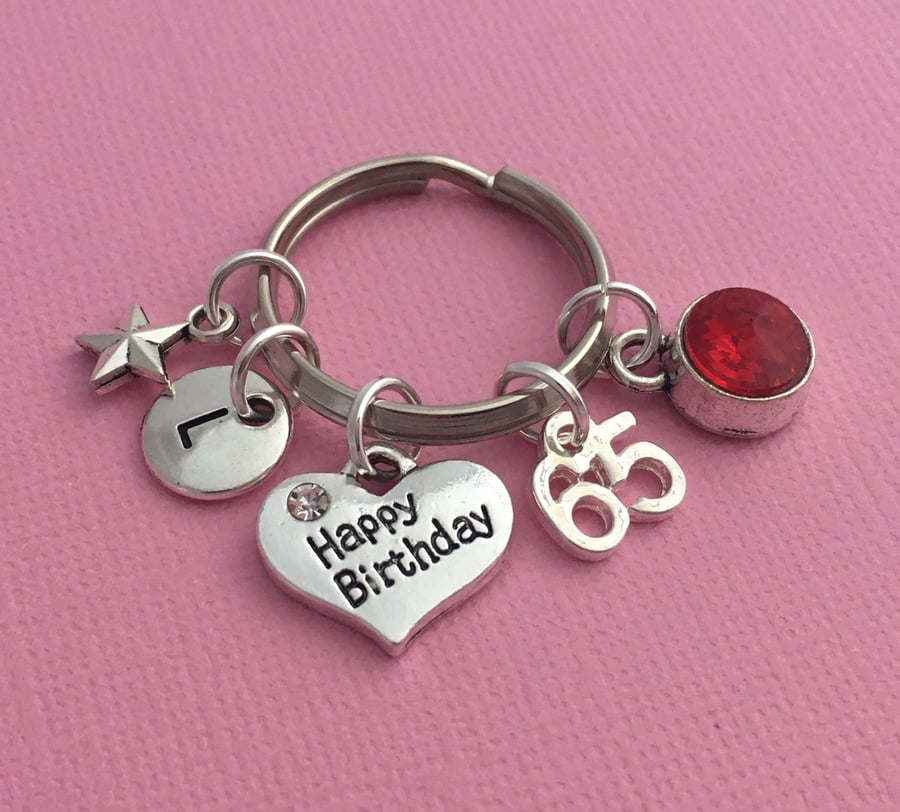 Personalised Happy 65th Birthday Keychain Gift