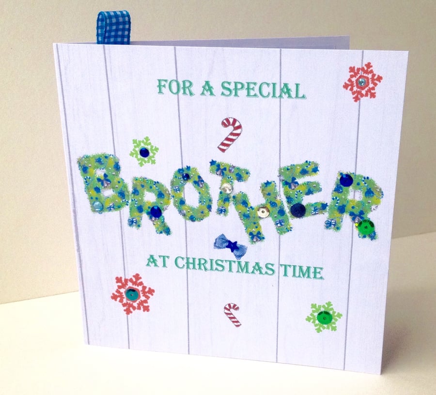 Christmas Card Family,Brother,Printed Design,Handmade,Can Be Personalised