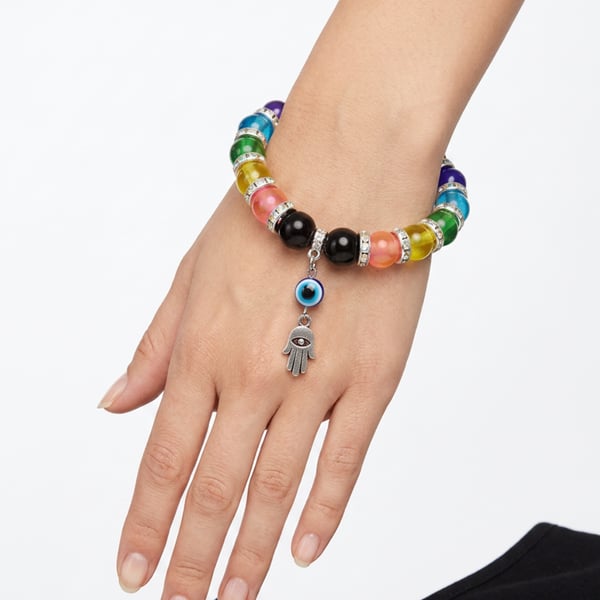 Hamsa beaded hand bracelet 