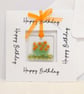 Fused Glass Marigolds Birthday Card - October Birth Flower - Image 2
