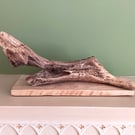 Handmade Driftwood Sculpture  Modern Abstract Original Coastal Art Decor 