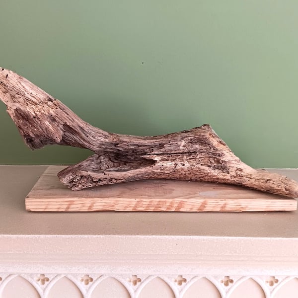 Handmade Driftwood Sculpture  Modern Abstract Original Coastal Art Decor 