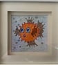 Framed Cartoon Puffer Fish Drawing - Image 3