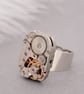 Mens Pinky Ring, Steampunk Ring, Steampunk Signet, Simple Silver Watch Movement  - Image 9