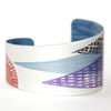 Hand printed mountain cuff - purple and red