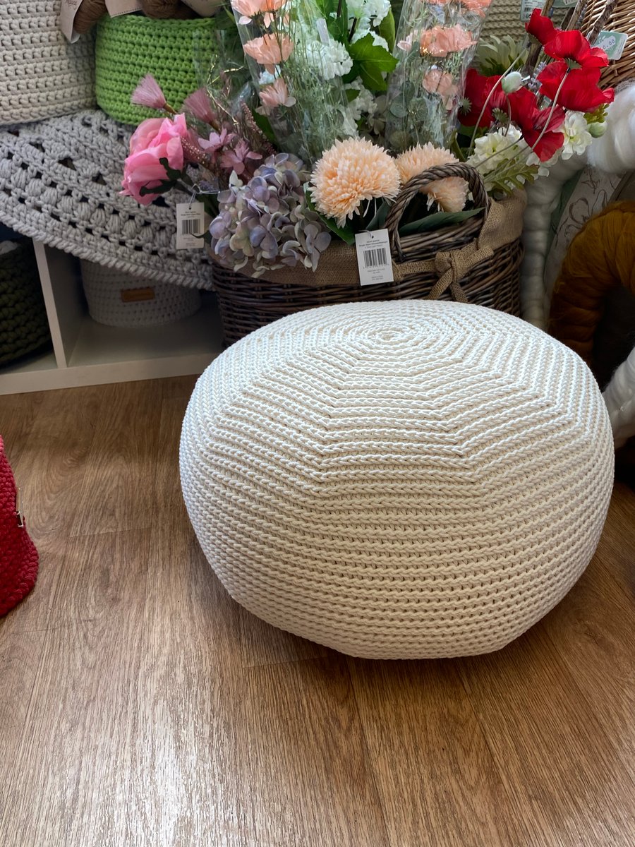 Handmade Sculptured Crochet Pouf footstool